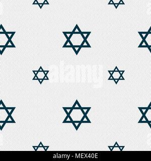 pentagram icon sign. Seamless pattern with geometric texture. Vector illustration Stock Vector