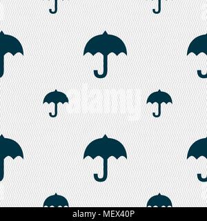 umbrella icon sign. Seamless pattern with geometric texture. Vector illustration Stock Vector