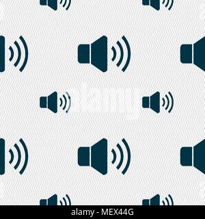 Speaker volume icon sign. Seamless pattern with geometric texture. Vector illustration Stock Vector