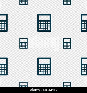 Calculator icon sign. Seamless pattern with geometric texture. Vector illustration Stock Vector