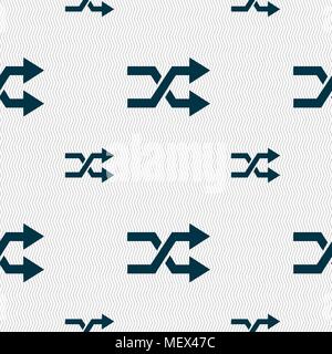 shuffle icon sign. Seamless pattern with geometric texture. Vector illustration Stock Vector