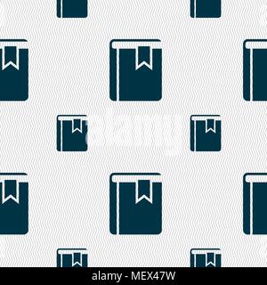 Book bookmark icon sign. Seamless pattern with geometric texture. Vector illustration Stock Vector