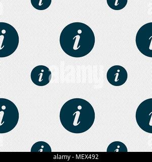 info icon sign. Seamless pattern with geometric texture. Vector illustration Stock Vector