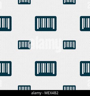 barcode icon sign. Seamless pattern with geometric texture. Vector illustration Stock Vector