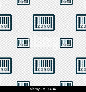 barcode icon sign. Seamless pattern with geometric texture. Vector illustration Stock Vector