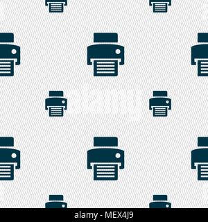 fax, printer icon sign. Seamless pattern with geometric texture. Vector illustration Stock Vector