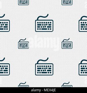 Keyboard icon sign. Seamless pattern with geometric texture. Vector illustration Stock Vector