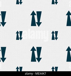 Two way traffic, icon sign. Seamless pattern with geometric texture. Vector illustration Stock Vector