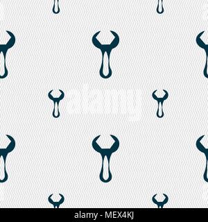 wrench icon sign. Seamless pattern with geometric texture. Vector illustration Stock Vector