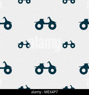ATV icon sign. Seamless pattern with geometric texture. Vector illustration Stock Vector