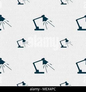 Reading-lamp icon sign. Seamless pattern with geometric texture. Vector illustration Stock Vector