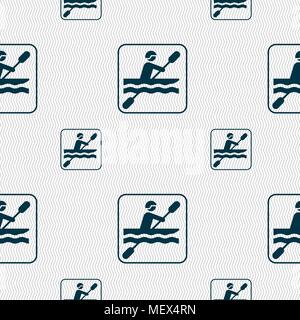 canoeing sign. Seamless pattern with geometric texture. Vector illustration Stock Vector