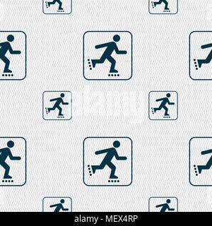 roller skating sign. Seamless pattern with geometric texture. Vector illustration Stock Vector