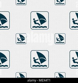 Windsurfing sign. Seamless pattern with geometric texture. Vector illustration Stock Vector