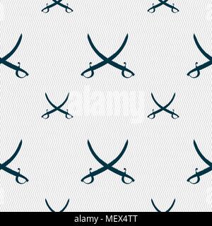 Crossed saber sign. Seamless pattern with geometric texture. Vector illustration Stock Vector