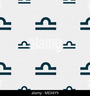 Decorative Zodiac Libra sign. Seamless pattern with geometric texture. Vector illustration Stock Vector