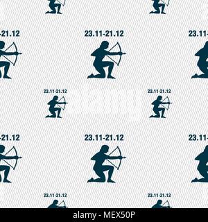 Sagittarius sign. Seamless pattern with geometric texture. Vector illustration Stock Vector