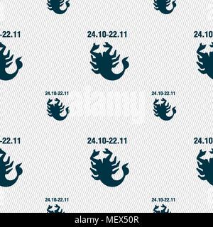 Scorpio sign. Seamless pattern with geometric texture. Vector illustration Stock Vector