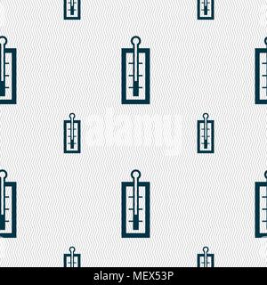 Thermometer sign. Seamless pattern with geometric texture. Vector illustration Stock Vector