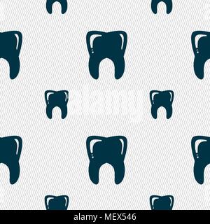 Tooth sign. Seamless pattern with geometric texture. Vector illustration Stock Vector