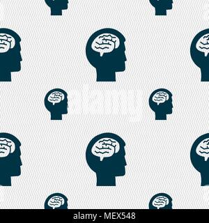 Brain sign. Seamless pattern with geometric texture. Vector illustration Stock Vector