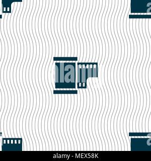 35 mm negative films icon sign. Seamless pattern with geometric texture. Vector illustration Stock Vector