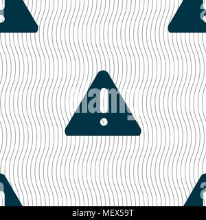 exclamation mark, Attention caution icon sign. Seamless pattern with geometric texture. Vector illustration Stock Vector
