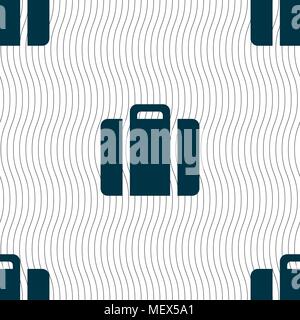 suitcase icon sign. Seamless pattern with geometric texture. Vector illustration Stock Vector