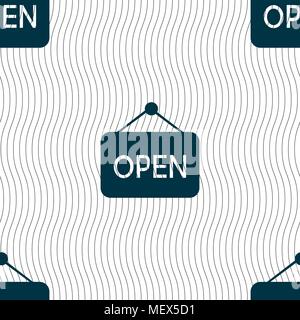 open icon sign. Seamless pattern with geometric texture. Vector illustration Stock Vector