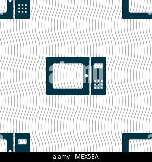 microwave icon sign. Seamless pattern with geometric texture. Vector illustration Stock Vector