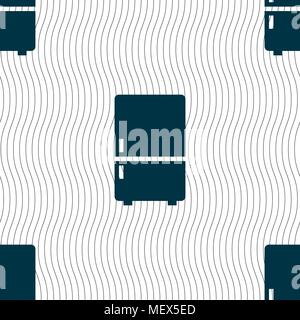 Refrigerator icon sign. Seamless pattern with geometric texture. Vector illustration Stock Vector