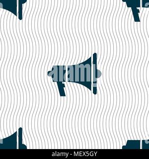 Gramophone web icon sign. Seamless pattern with geometric texture. Vector illustration Stock Vector