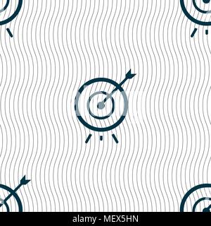 Target icon sign. Seamless pattern with geometric texture. Vector illustration Stock Vector