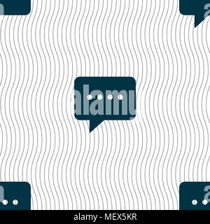 Speech bubbles icon sign. Seamless pattern with geometric texture. Vector illustration Stock Vector