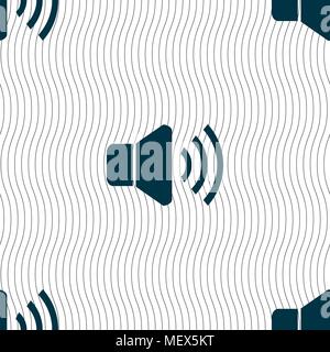 Speaker volume icon sign. Seamless pattern with geometric texture. Vector illustration Stock Vector