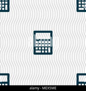 Calculator icon sign. Seamless pattern with geometric texture. Vector illustration Stock Vector
