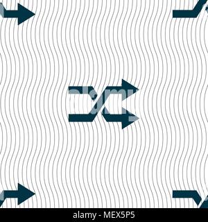 shuffle icon sign. Seamless pattern with geometric texture. Vector illustration Stock Vector