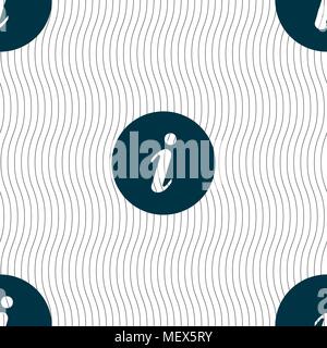 info icon sign. Seamless pattern with geometric texture. Vector illustration Stock Vector