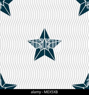 Star icon sign. Seamless pattern with geometric texture. Vector illustration Stock Vector