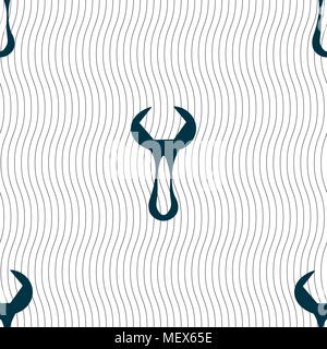 wrench icon sign. Seamless pattern with geometric texture. Vector illustration Stock Vector