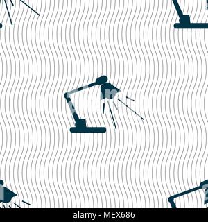 Reading-lamp icon sign. Seamless pattern with geometric texture. Vector illustration Stock Vector