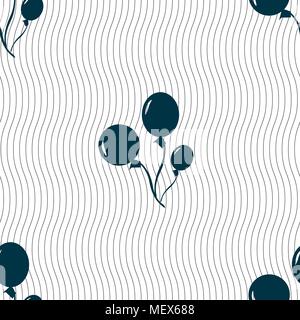 Balloons icon sign. Seamless pattern with geometric texture. Vector illustration Stock Vector