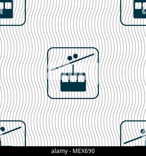 cable car line sign. Seamless pattern with geometric texture. Vector illustration Stock Vector