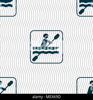 canoeing sign. Seamless pattern with geometric texture. Vector illustration Stock Vector