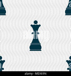 Chess Queen sign. Seamless pattern with geometric texture. Vector illustration Stock Vector
