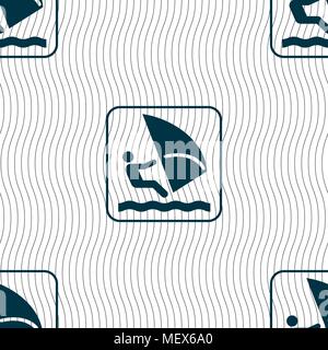 Windsurfing sign. Seamless pattern with geometric texture. Vector illustration Stock Vector
