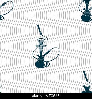 Hookah sign. Seamless pattern with geometric texture. Vector illustration Stock Vector