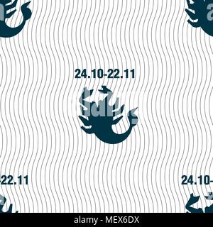 Scorpio sign. Seamless pattern with geometric texture. Vector illustration Stock Vector