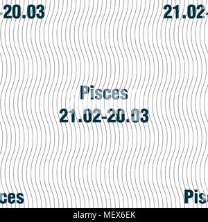 Pisces zodiac sign sign. Seamless pattern with geometric texture. Vector illustration Stock Vector