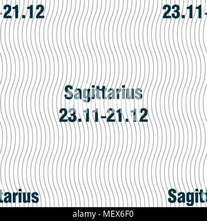 Sagittarius sign. Seamless pattern with geometric texture. Vector illustration Stock Vector